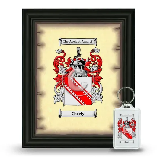 Cheely Framed Coat of Arms and Keychain - Black