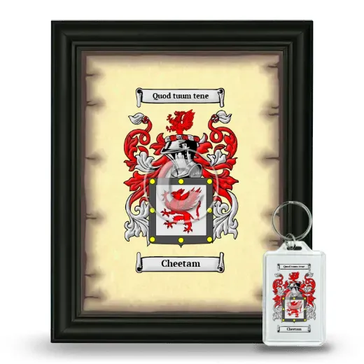 Cheetam Framed Coat of Arms and Keychain - Black