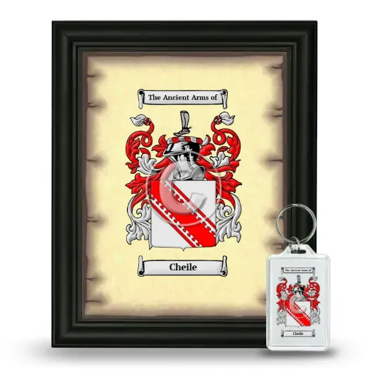 Cheile Framed Coat of Arms and Keychain - Black