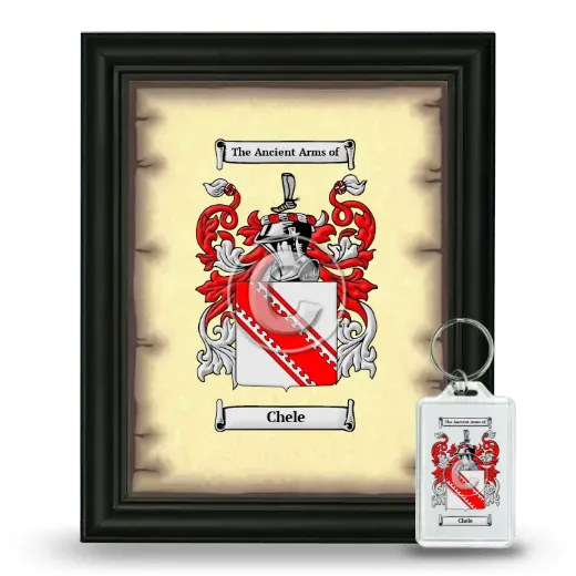 Chele Framed Coat of Arms and Keychain - Black