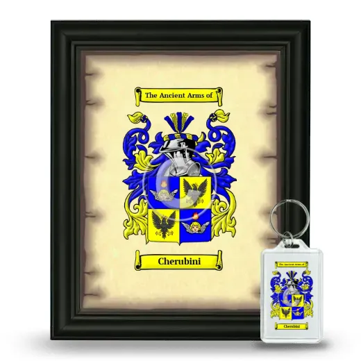 Cherubini Framed Coat of Arms and Keychain - Black