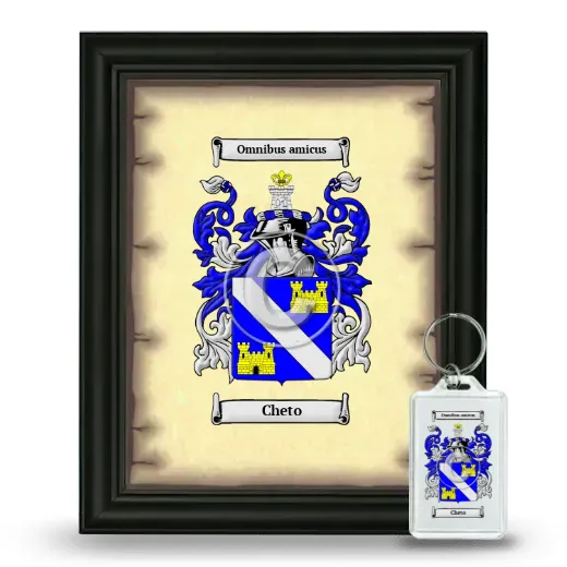 Cheto Framed Coat of Arms and Keychain - Black