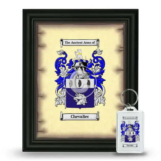 Chevalier Framed Coat of Arms and Keychain - Black