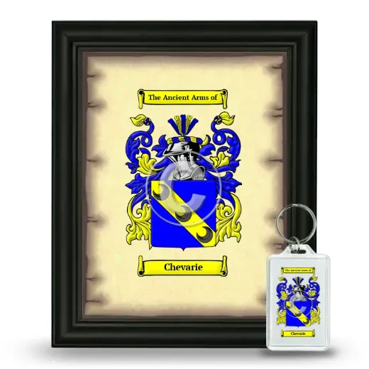 Chevarie Framed Coat of Arms and Keychain - Black