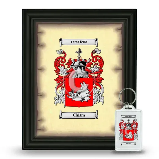 Chism Framed Coat of Arms and Keychain - Black