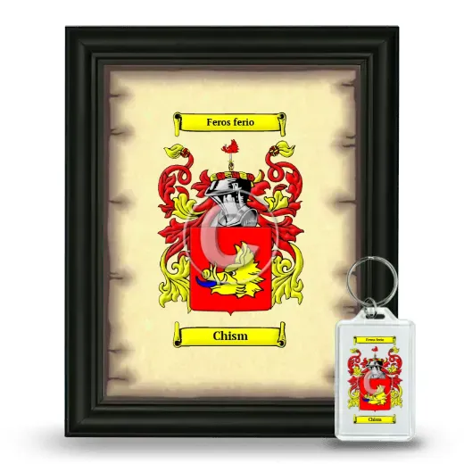 Chism Framed Coat of Arms and Keychain - Black