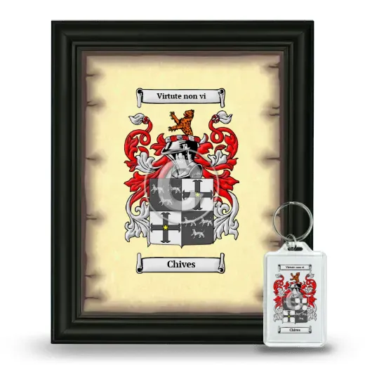 Chives Framed Coat of Arms and Keychain - Black