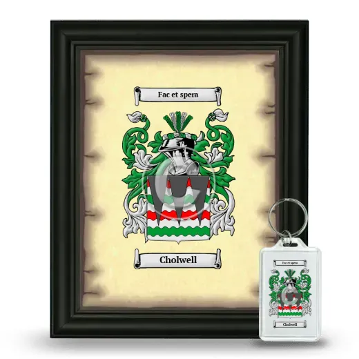Cholwell Framed Coat of Arms and Keychain - Black