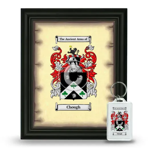 Chough Framed Coat of Arms and Keychain - Black