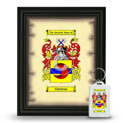 Christen Framed Coat of Arms and Keychain - Black
