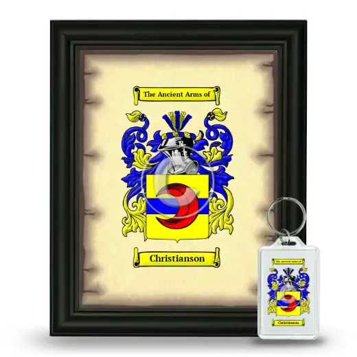 Christianson Framed Coat of Arms and Keychain - Black