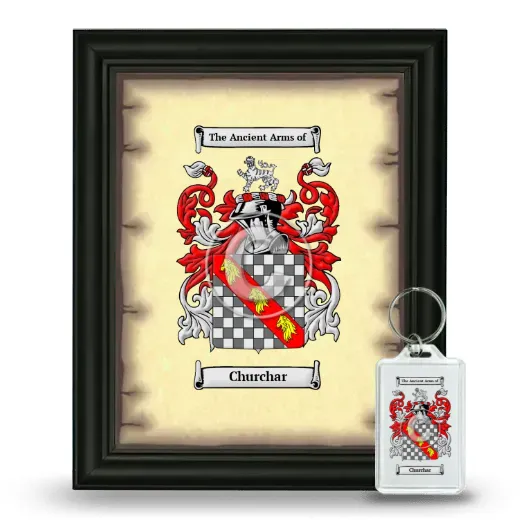 Churchar Framed Coat of Arms and Keychain - Black