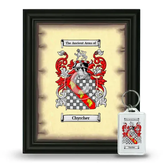 Chyrcher Framed Coat of Arms and Keychain - Black