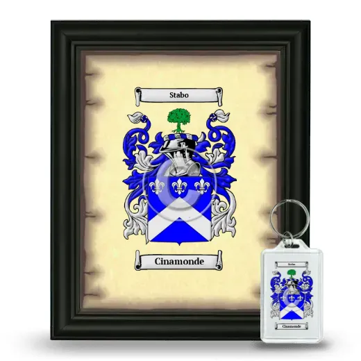 Cinamonde Framed Coat of Arms and Keychain - Black