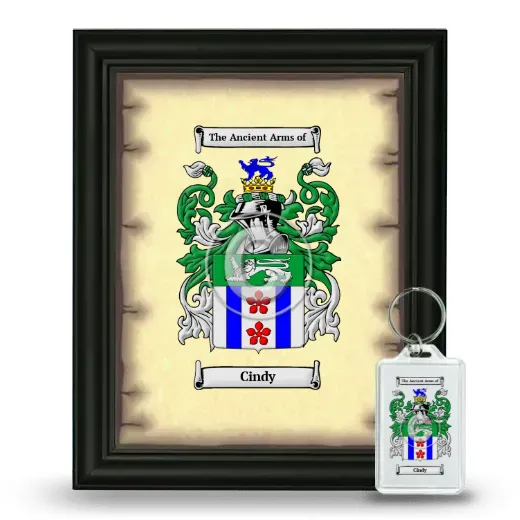 Cindy Framed Coat of Arms and Keychain - Black