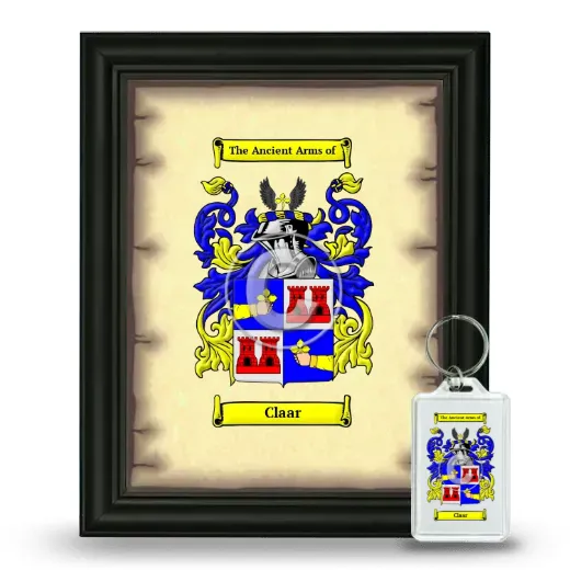 Claar Framed Coat of Arms and Keychain - Black