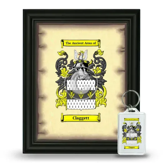Claggett Framed Coat of Arms and Keychain - Black