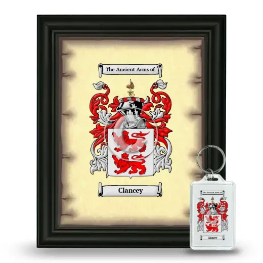 Clancey Framed Coat of Arms and Keychain - Black