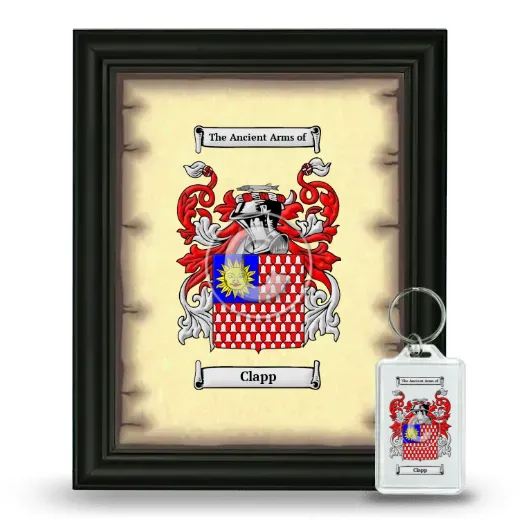 Clapp Framed Coat of Arms and Keychain - Black