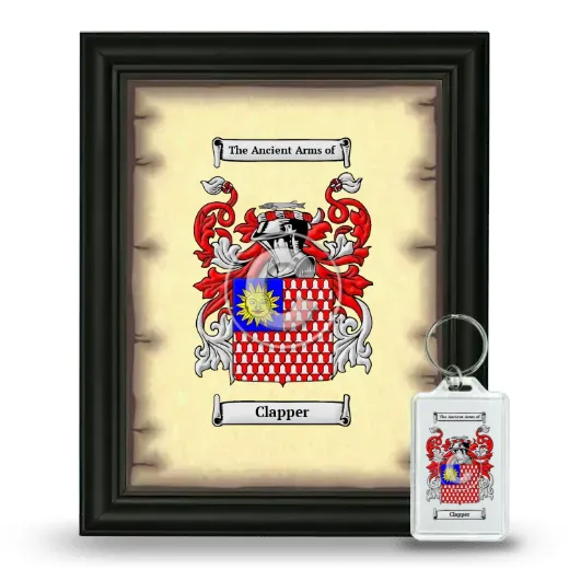 Clapper Framed Coat of Arms and Keychain - Black
