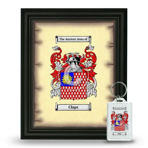 Claps Framed Coat of Arms and Keychain - Black