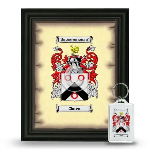 Claten Framed Coat of Arms and Keychain - Black
