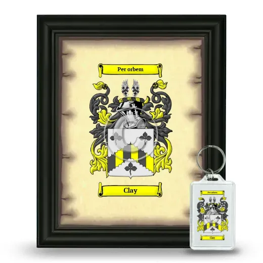 Clay Framed Coat of Arms and Keychain - Black