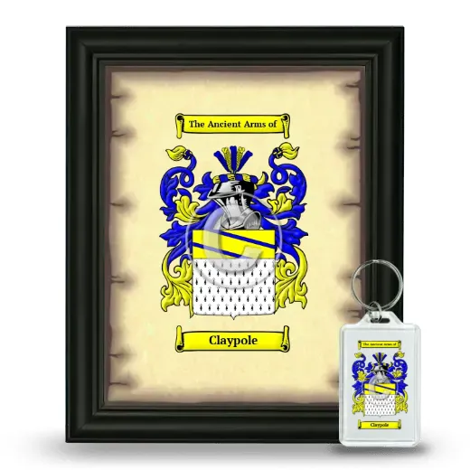 Claypole Framed Coat of Arms and Keychain - Black