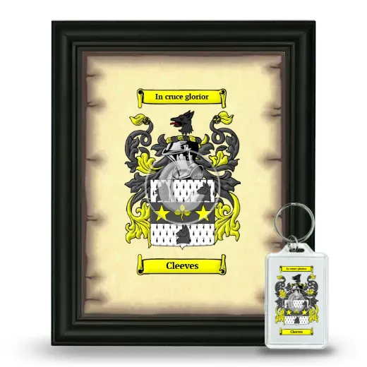 Cleeves Framed Coat of Arms and Keychain - Black