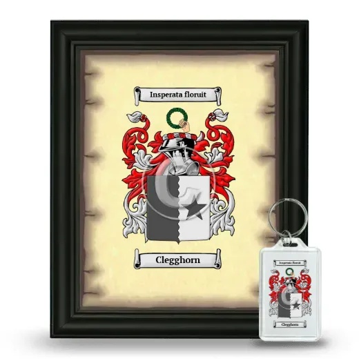 Clegghorn Framed Coat of Arms and Keychain - Black
