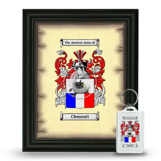 Clementi Framed Coat of Arms and Keychain - Black