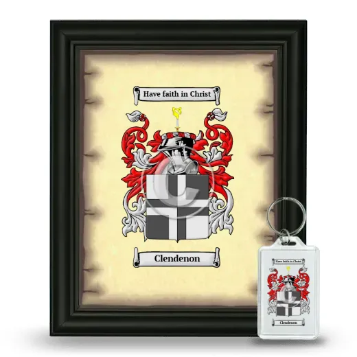Clendenon Framed Coat of Arms and Keychain - Black