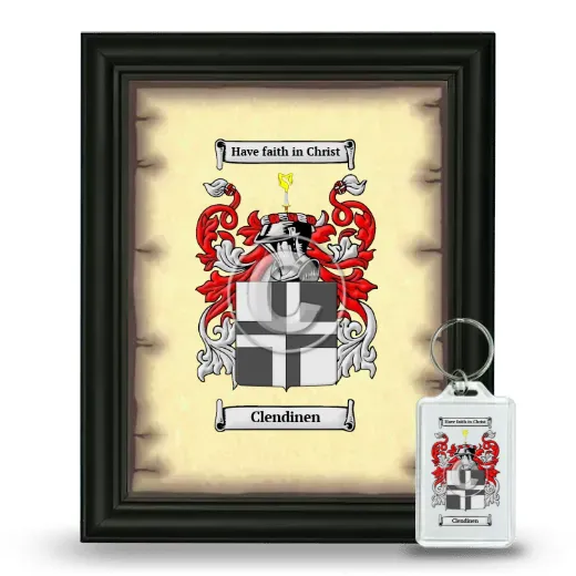 Clendinen Framed Coat of Arms and Keychain - Black