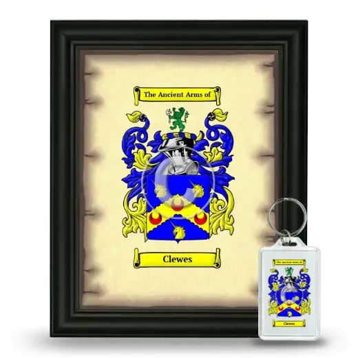 Clewes Framed Coat of Arms and Keychain - Black