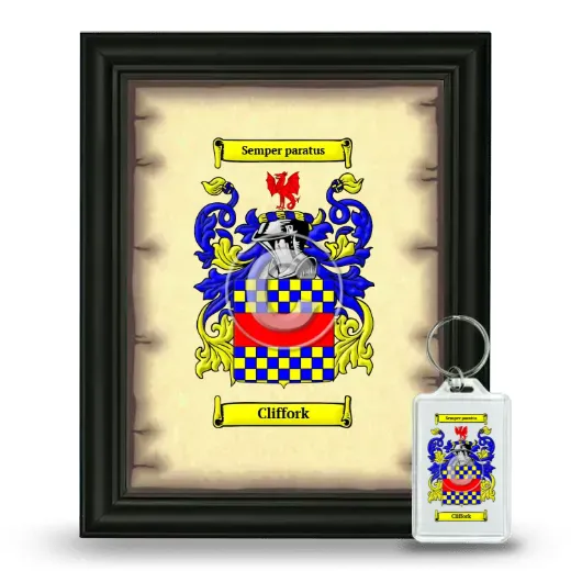 Cliffork Framed Coat of Arms and Keychain - Black