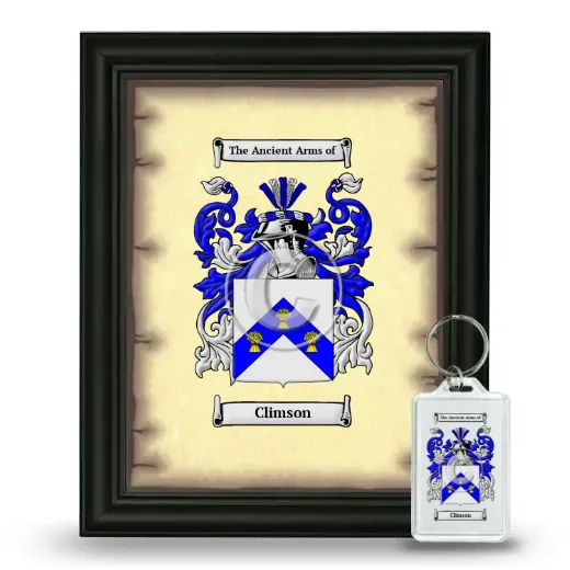 Climson Framed Coat of Arms and Keychain - Black