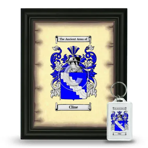Cline Framed Coat of Arms and Keychain - Black