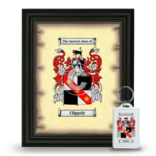 Clippsly Framed Coat of Arms and Keychain - Black