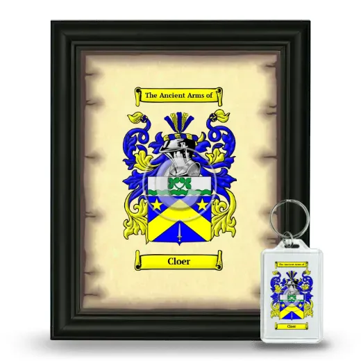 Cloer Framed Coat of Arms and Keychain - Black