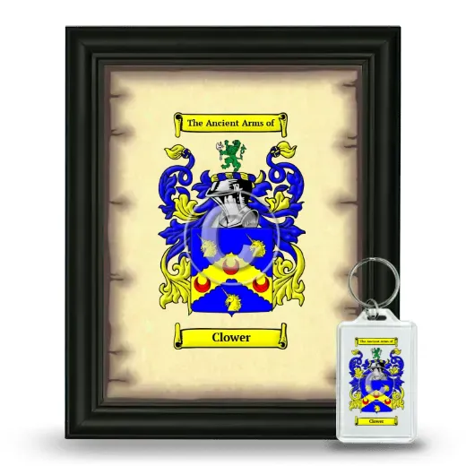 Clower Framed Coat of Arms and Keychain - Black