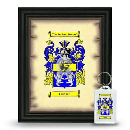Clutier Framed Coat of Arms and Keychain - Black