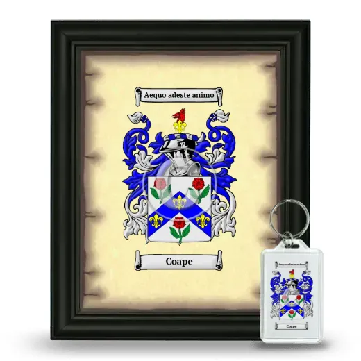 Coape Framed Coat of Arms and Keychain - Black