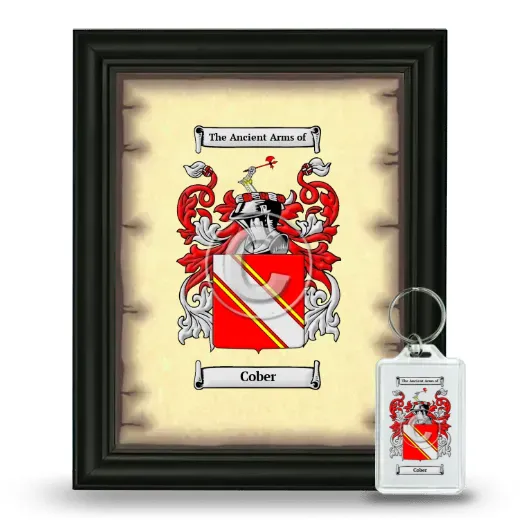 Cober Framed Coat of Arms and Keychain - Black