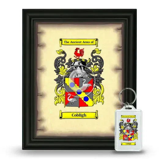 Cobligh Framed Coat of Arms and Keychain - Black