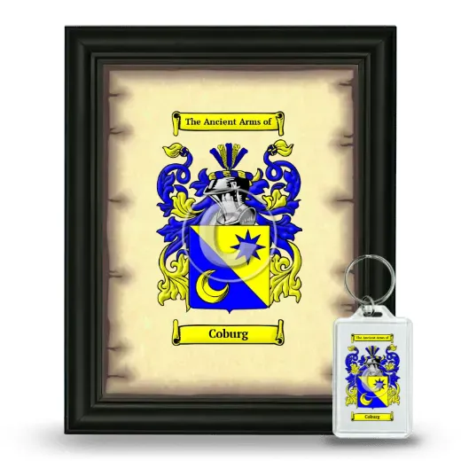 Coburg Framed Coat of Arms and Keychain - Black