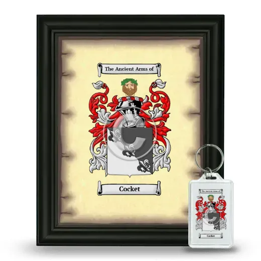Cocket Framed Coat of Arms and Keychain - Black