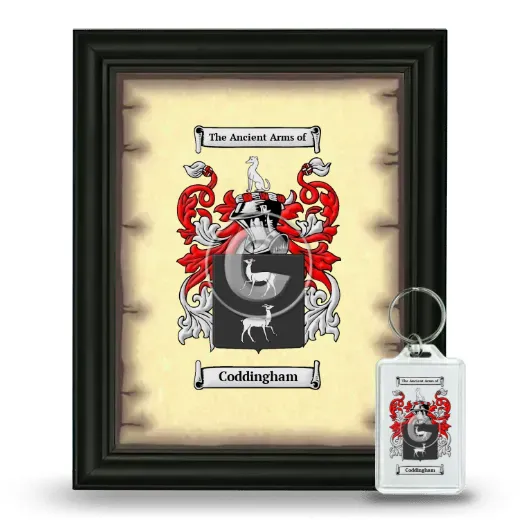Coddingham Framed Coat of Arms and Keychain - Black