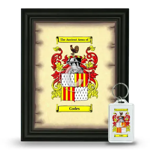 Codes Framed Coat of Arms and Keychain - Black