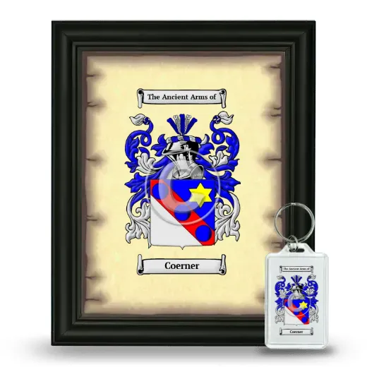 Coerner Framed Coat of Arms and Keychain - Black