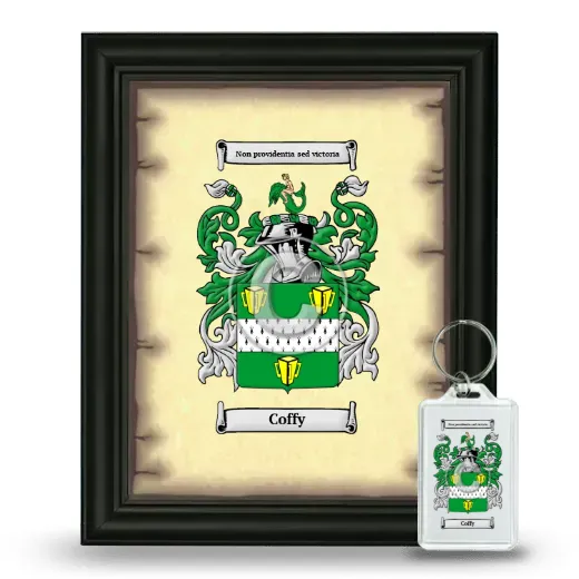Coffy Framed Coat of Arms and Keychain - Black